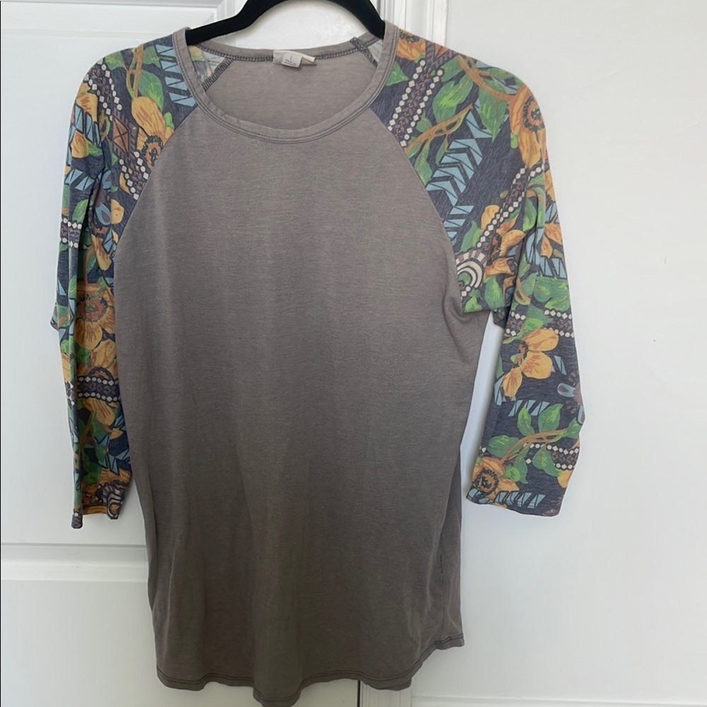 LulaRoe Floral Sleeve Women's Top